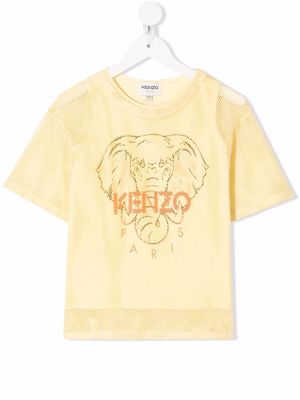 Kenzo Kids elephant-print T-shirt - Yellow