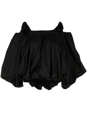 Goen.J voluminous-shape cotton-blend blouse - Black