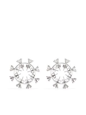 d'heygere crystal-embellished stud earrings - Silver