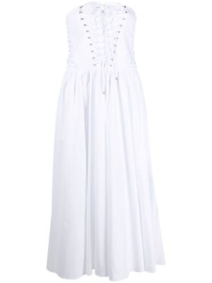 Philosophy Di Lorenzo Serafini strapless flared midi dress - White