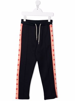 Marni Kids logo-print track pants - Blue