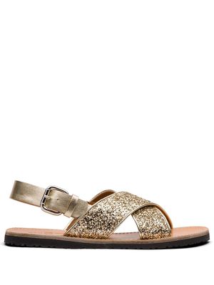 Car Shoe glitter-effect slingback sandals - Gold