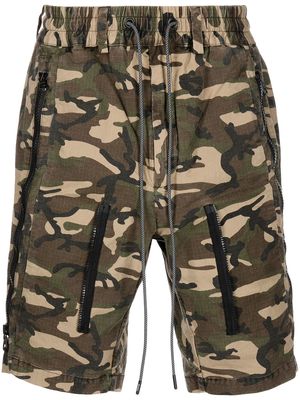 Mostly Heard Rarely Seen camouflage-print zip shorts - Green