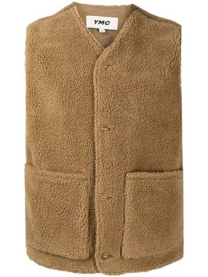 YMC Haystacks sleeveless fleece gilet - Brown