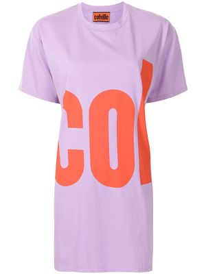 colville logo print cotton T-shirt dress - Purple