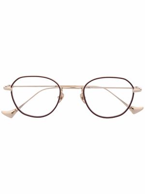 EQUE.M Waterdrop round-frame glasses - Gold