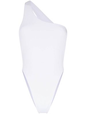 Louisa Ballou Plunge one-shoulder swimsuit - White