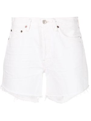 AGOLDE Parker high-waisted denim shorts - White