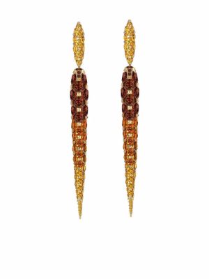 Boghossian 18kt yellow gold Merveilles icicle garnet degrade long earrings - Multicolour