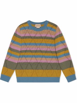 Gucci Kids GG knit wool sweater - Blue