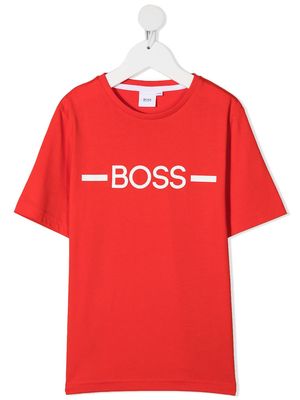 BOSS Kidswear logo-print cotton T-Shirt - Red