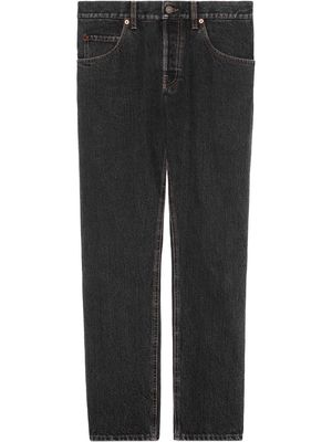 Gucci eco stone washed tapered jeans - Black