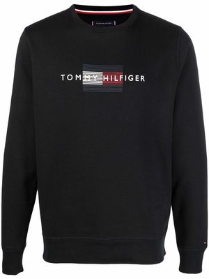 Tommy Hilfiger logo-print crew neck jumper - Black