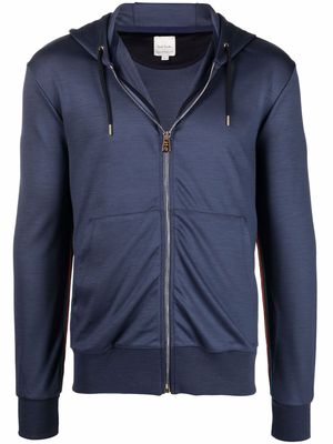 PAUL SMITH fine-knit zip-up hoodie - Blue