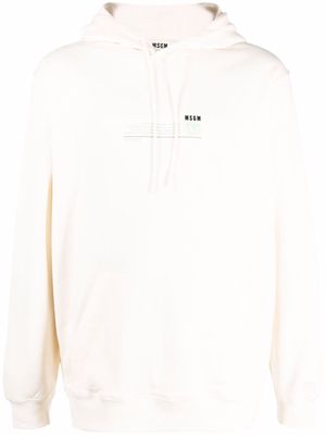 MSGM chest-logo long-sleeve hoodie - Neutrals