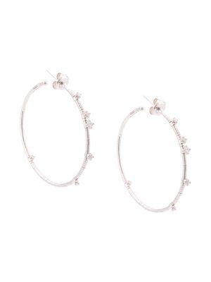 Mattia Cielo 18kt white gold embellished hoop earrings - Silver