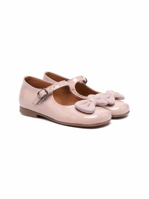 CLARYS bow-detail leather ballerina shoes - Pink
