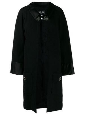 Chanel Pre-Owned buttoned collared midi coat - Black
