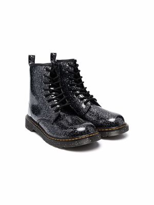 Dr. Martens Kids TEEN glitter-effect ankle boots - Black