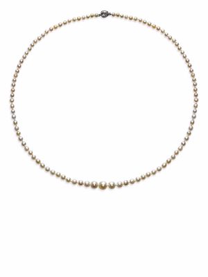 Pragnell Vintage 18kt yellow gold and platinum Victorian natural pearl necklace