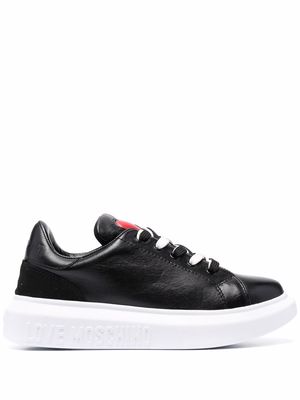 Love Moschino logo-lettering lace-up sneakers - Black
