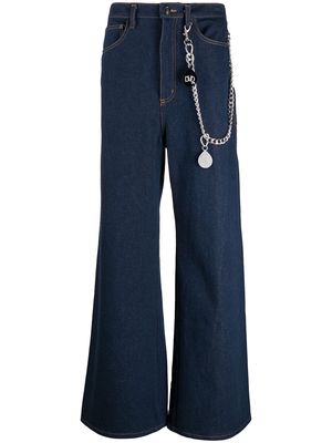 DUOltd wide-leg chain-detail jeans - Blue