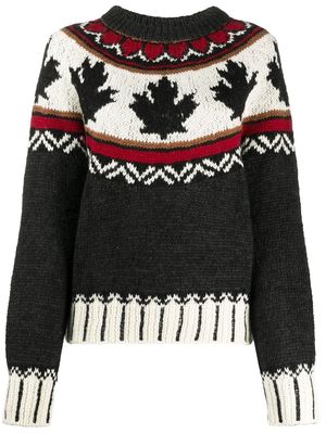 Dsquared2 intarsia-knit long-sleeve jumper - Black
