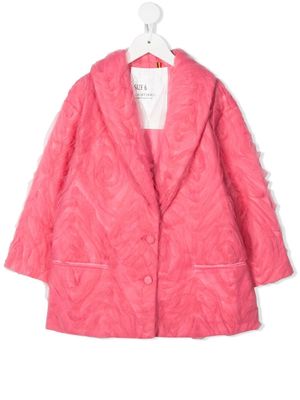 Caroline Bosmans tulle-overlay single-breasted jacket - Pink