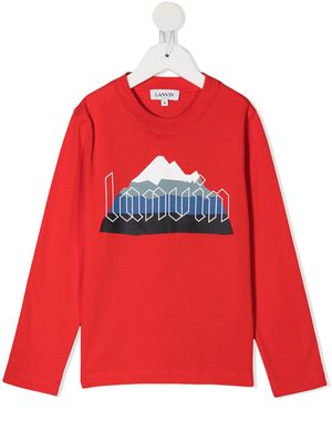 LANVIN Enfant mountain logo T-shirt - Red