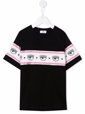 Chiara Ferragni Kids logo-print cotton T-Shirt - Black