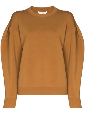 Tibi puff sleeve sweatshirt - Brown