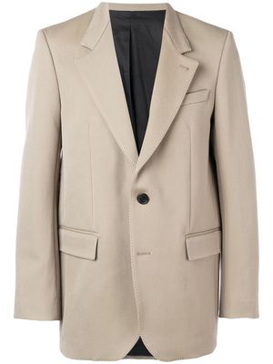 AMI Paris Lined Oversize Two Buttons Jacket - Neutrals
