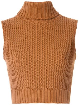 Olympiah Arabe knitted cropped top - Brown
