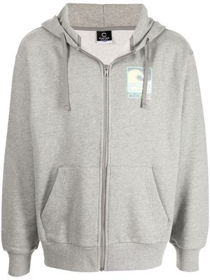 CLOT logo-print zipped hoodie - Grey