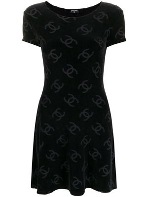 Chanel Pre-Owned 1990s logo-printed mini-dress - Black