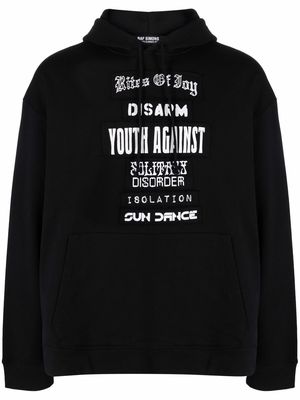 Raf Simons patch-detail cotton hoodie - Black