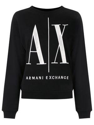 Armani Exchange embroidered-logo sweatshirt - Black