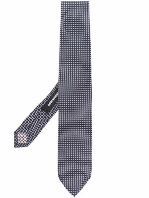 Dsquared2 embroidered-pattern silk tie - Blue