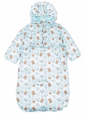 Moschino Kids teddy bear-print padded jacket - Blue