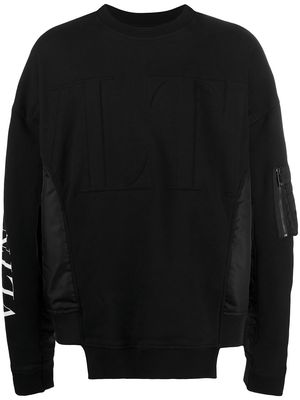Valentino logo-print long-sleeve sweatshirt - Black