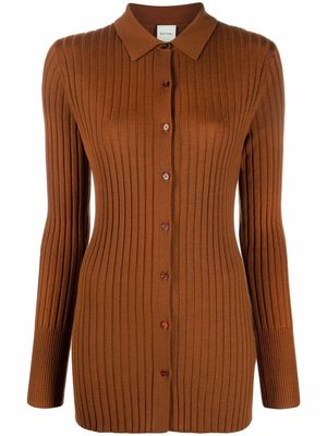 PAUL SMITH rib-knit shirt - Brown