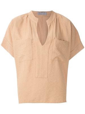 Olympiah Maggiolina chest pockets blouse - Brown