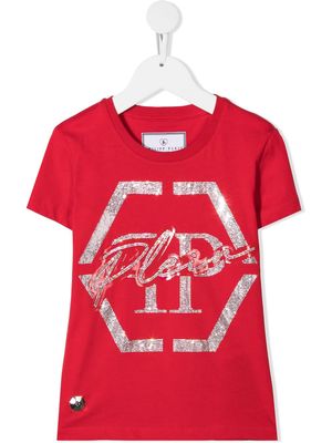 Philipp Plein Junior Hexagon short sleeved T-shirt - Red