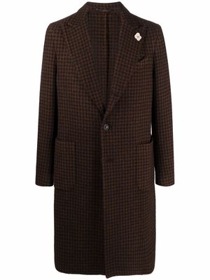 Lardini houndstooth-print tailored coat - Brown