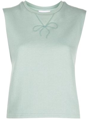 Marchesa Notte lace-up detail tank top - Green
