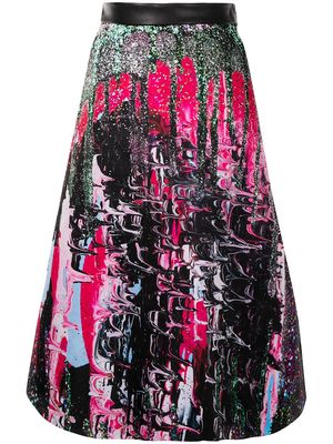 Christopher Kane marbled paint-splatter skirt - Multicolour