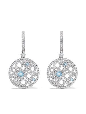 Kiki McDonough 18kt white gold Bubbles round-cut blue topaz and diamond earrings
