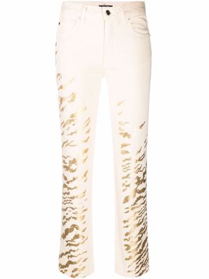 Just Cavalli foiled zebra-print trousers - Neutrals