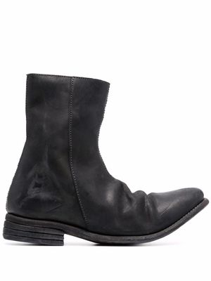 Poème Bohémien distressed zip-up boots - Black