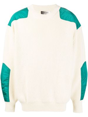 Isabel Marant purl-knit panelled jumper - White